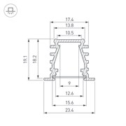 Профиль TOP-DEEP-F-2000 ANOD (K13,P15) (arlight, Алюминий) 016971