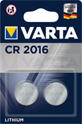 Батарейки литиевые VARTA ELECTRONICS CR2016 (блистер 2шт) 4008496746385