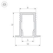 Профиль SL-MINI-8-H12-F12-2000 ANOD (Arlight, Алюминий) 023715