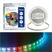 Лента светодиодная, 60SMD(5050)/m 14,4W/m 12V 5m RGB , LS606 41449