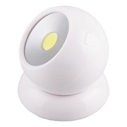 Светильник Светодиодный поворотный   1LED 3W (3*AAA в комплект не входят),  75*80мм, белый, FN1209 23380