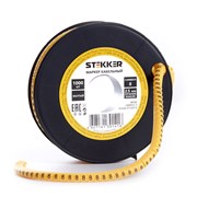 Кабель маркер на бобине электромонтажный STEKKER CBMR40-8, , желтый, материал - ПВХ, размер 98*98мм, 39118
