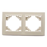 Рамка  STEKKER PFR00-9002-02  (растояние между монтаж.точками 40х123мм) на  гнездо, , . Материал: AB 39241