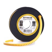Кабель маркер на бобине электромонтажный STEKKER CBMR25-1, , желтый, материал - ПВХ, размер 98*98мм, 39098