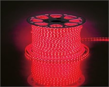 Лента светодиодная 220V FERON LS704, 60*SMD2835, 4,4W/m, IP65, (красный), в комплекте 2 сетевых шнур 26239