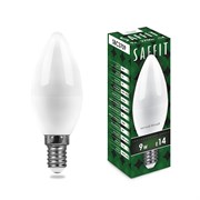 Свеча Лампа светодиодная SAFFIT SBC3709, C37 ( ), 9W 230V E14 2700К (теплый белый), рассеиватель матов 55078