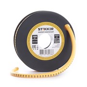 Кабель маркер на бобине электромонтажный STEKKER CBMR25-2, , желтый, материал - ПВХ, размер 98*98мм, 39099