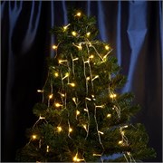 Гирлянда на елку FERON CL90, 140LED, 2700К (теплый белый), настраивается контроллером, 2м+1,5м зелен 32371