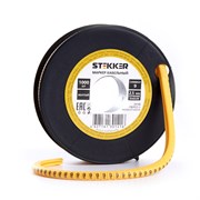 Кабель маркер на бобине электромонтажный STEKKER CBMR25-9, , желтый, материал - ПВХ, размер 98*98мм, 39106