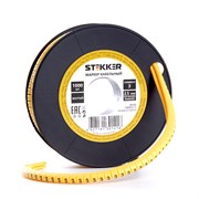 Кабель маркер на бобине электромонтажный STEKKER CBMR40-3, , желтый, материал - ПВХ, размер 98*98мм, 39113