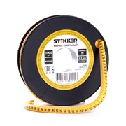 Кабель маркер на бобине электромонтажный STEKKER CBMR25-N, , желтый, материал - ПВХ, размер 98*98мм, 39108