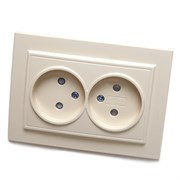 Розетка скрытой установки STEKKER PST10-9013-02  на 2 гнездо, без заземления. Материал: ABS пластик/ 39239