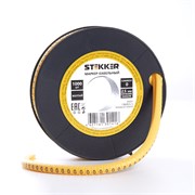 Кабель маркер на бобине электромонтажный STEKKER CBMR40-0, , желтый, материал - ПВХ, размер 98*98мм, 39110