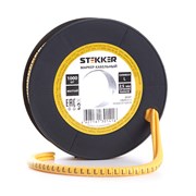 Кабель маркер на бобине электромонтажный STEKKER CBMR40-L, , желтый, материал - ПВХ, размер 98*98мм, 39120