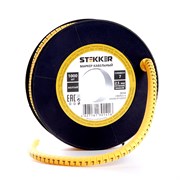 Кабель маркер на бобине электромонтажный STEKKER CBMR25-7, , желтый, материал - ПВХ, размер 98*98мм, 39104