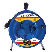 Удлинители STEKKER PRF02-41-50, серия Professional, цвет черный, длина 30 м, количество розеток 4, л 39297