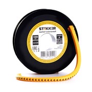 Кабель маркер на бобине электромонтажный STEKKER CBMR25-4, , желтый, материал - ПВХ, размер 98*98мм, 39101