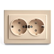 Розетка скрытой установки STEKKER PST16-9014-02  на 2 гнездо, с заземлением. Материал: ABS пластик/P 39240