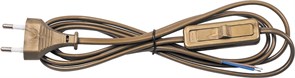 Сетевой шнур с выключателем, 230V 1,9м золото, KF-HK-1 23051