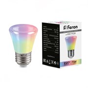 Лампа светодиодная,  (1W) 230V E27 RGB C45, LB-372 матовый плавная сменая цвета 38117