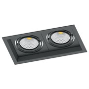 Драйвер Светильник карданный светодиодный 2x12W 2160 Lm, 4000К, 35 градусов, черный, AL202 с  ом и кле 41291