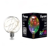 Лампа светодиодная, (3W) 230V E27 RGB G95, LB-382 41678