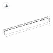 Светильник MAG-LASER-45-L480-18W Warm3000 (BK, 15 deg, 24V) (arlight, IP20 Металл, 3 года) 026941
