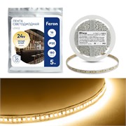 Лента светодиодная 180SMD(2835)/м 16Вт/м 24V 5000*10*1.22мм 3000К, LS502 41527