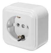 Розетка 1-местная с заземляющим контактом, 250В, 16А, IP20, PST16-21-20 (RA 16-133-Б), белый 39689