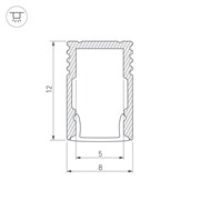 Профиль SL-MINI-8-H12-2000 BLACK (Arlight, Алюминий) 037106
