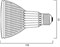 Лампа SYLVANIA  HI-SPOT  80   75W  FL 30° 230V  E27 d81x108 - 0021134 - фото 48406