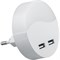 Светильник-ночник c USB выходами 0,45W 230V круг, белый FN1122 41021 - фото 77458