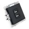 Розетка 2-местная USB (механизм), 250В, 2,4А, серия Катрин, GLS10-7115-05, черный 39616 - фото 84682
