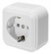Розетка 1-местная с заземляющим контактом, 250В, 16А, IP20, PST16-21-20 (RA 16-133-Б), белый 39689 - фото 85742